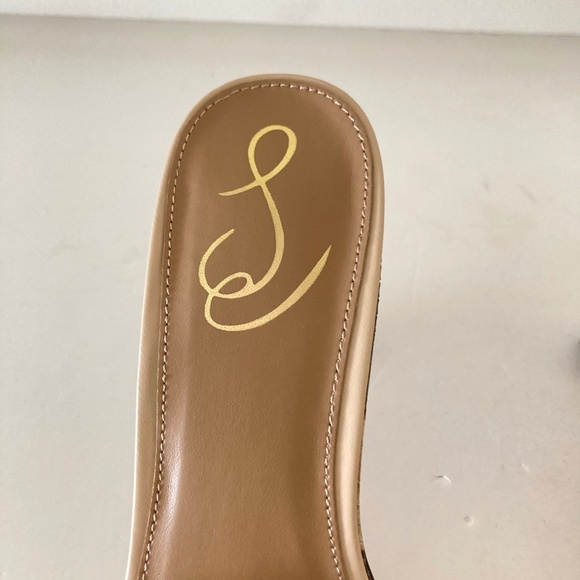 NWOT Sam Edelman Anthropologie Kittie Snake Print Peep Toe Heels Sz 8 - Picture 5 of 9